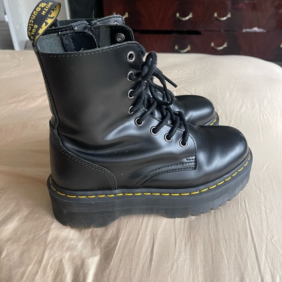 Dr martens jadon 8 hi smooth leather boots - Picture 2 of 7